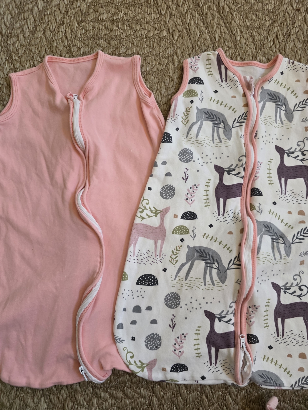 Pink & Forest Animal Baby Sleep  Sacks - 2 Pack 100% Cotton